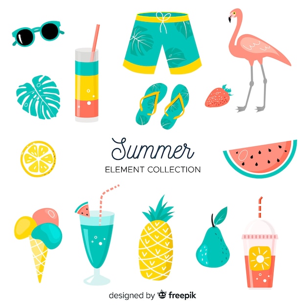 Free Vector summer element collection