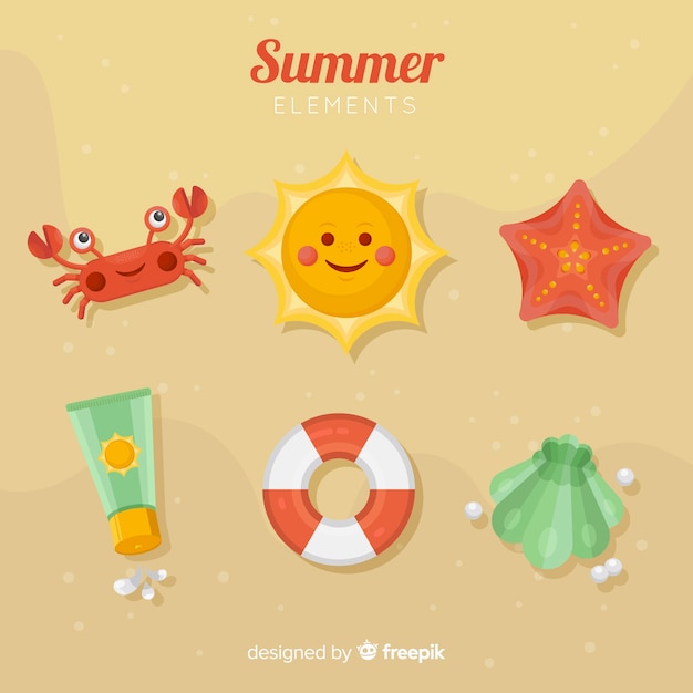 Free Vector summer element collection