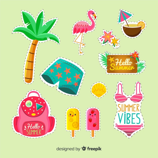 Free vector summer element collection