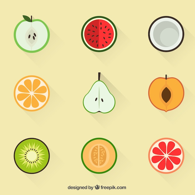 Summer fruit icons 