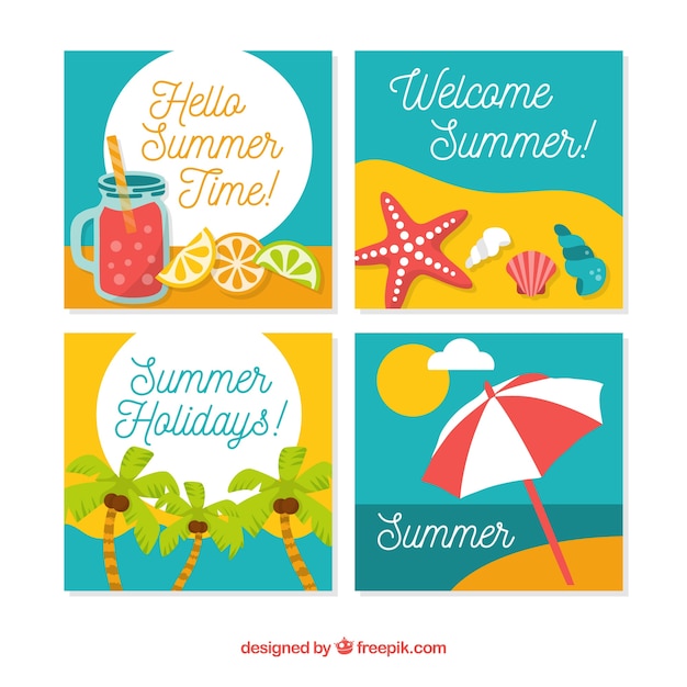 Summer greeting card set