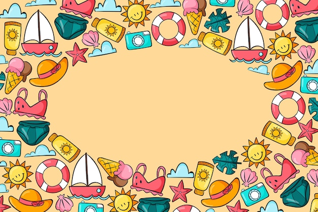 Summer hand drawn background