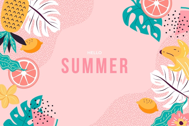 Summer hand drawn background