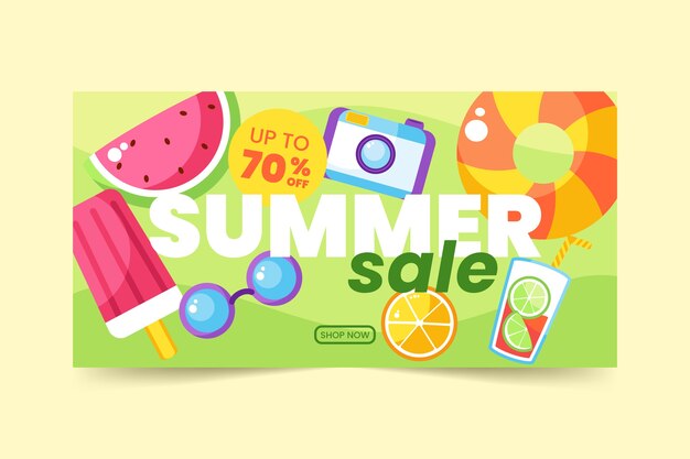 Summer hand drawn banner