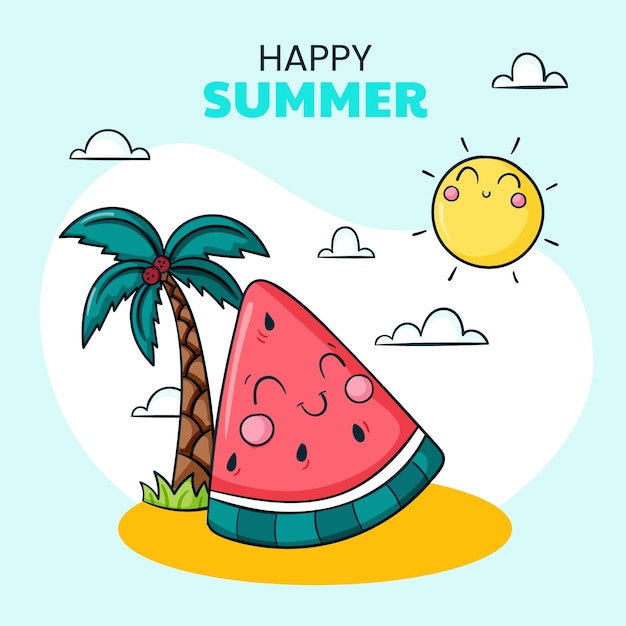 Free Vector summer hand drawn illustration