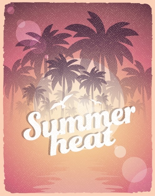 Free Vector summer heat poster