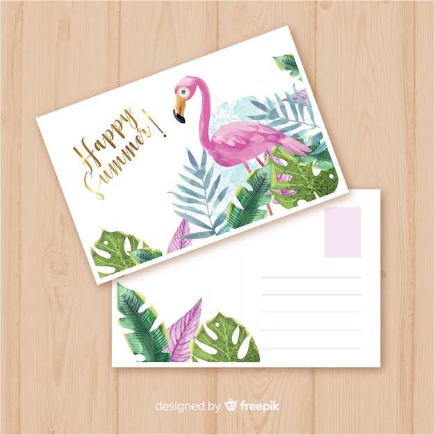 Free Vector summer holiday postcard template