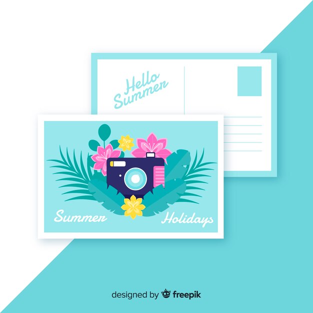 Free Vector summer holiday postcard