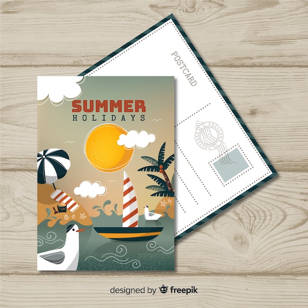 Summer holiday postcard