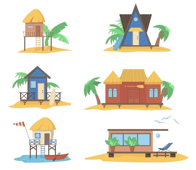 Summer houses at sea set