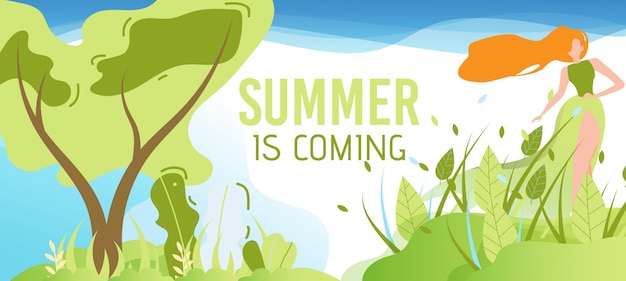 Summer is Coming Greeting Flat Banner