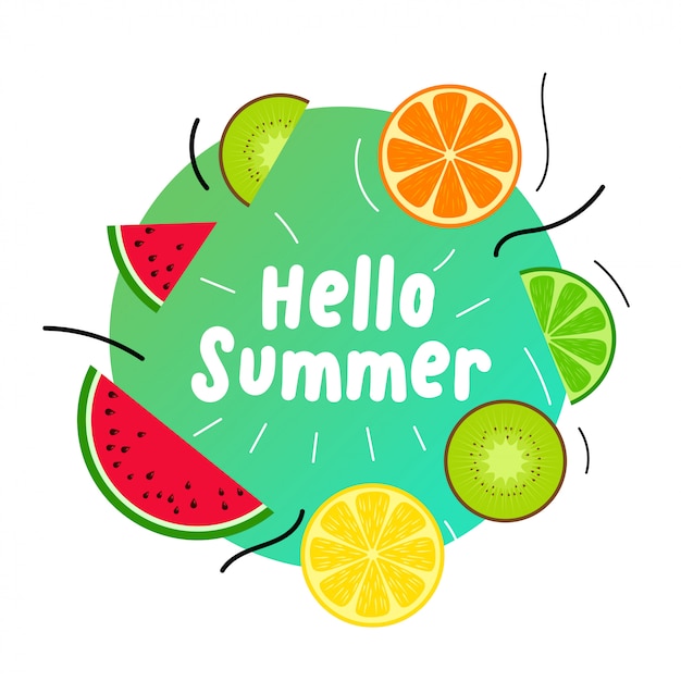 Free Vector summer juicy fruits background 