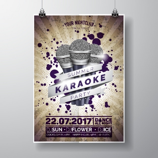 Summer karaoke party poster