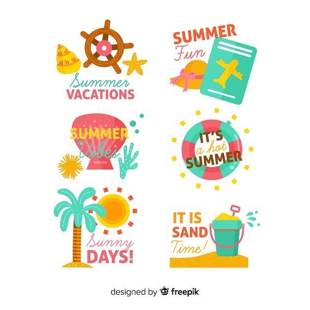 Free vector summer label collectio