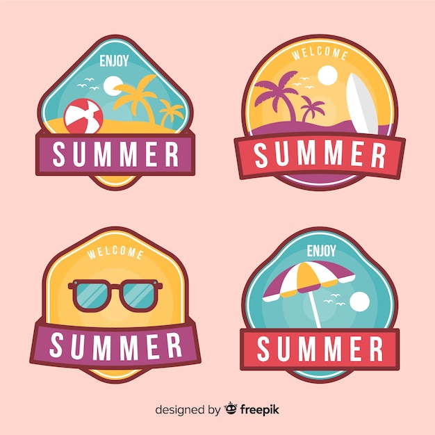 Free Vector summer label collectio