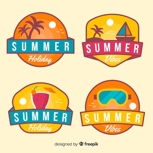 Free Vector summer label collectio