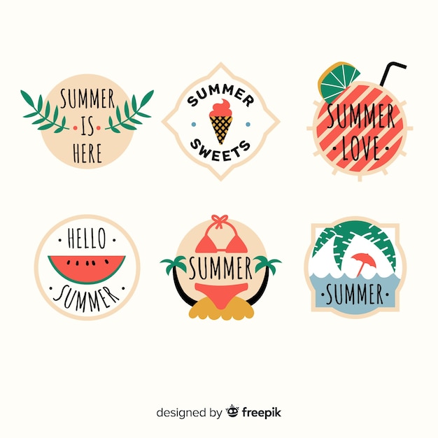 Free Vector summer label collectio