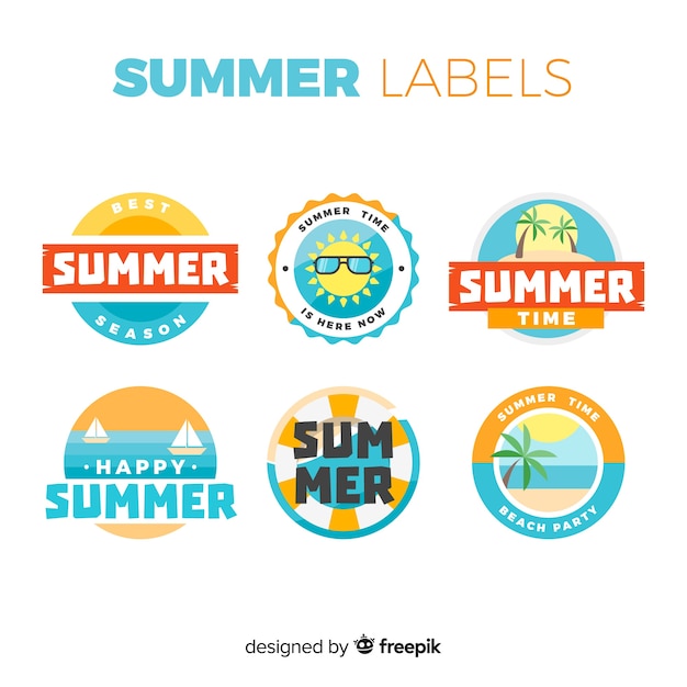 Free vector summer label collectio