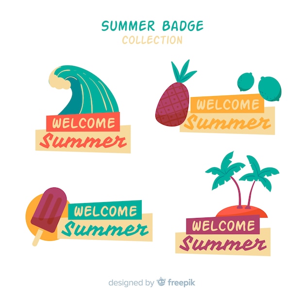 Free Vector summer label collectio