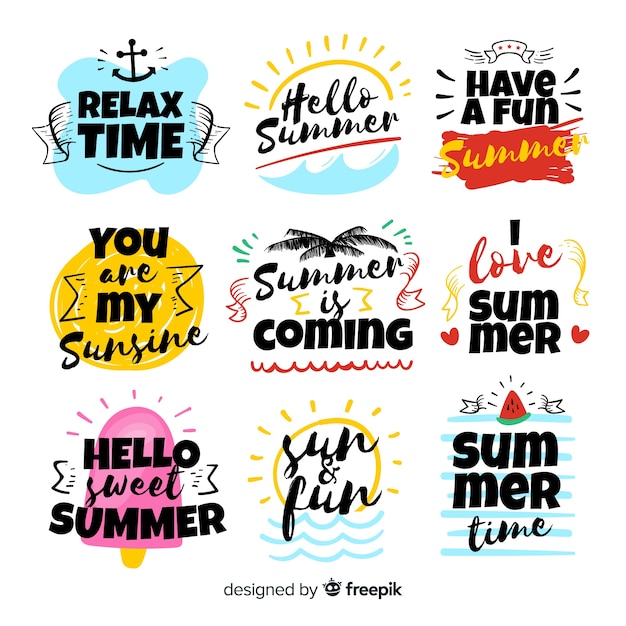 Free vector summer label collection