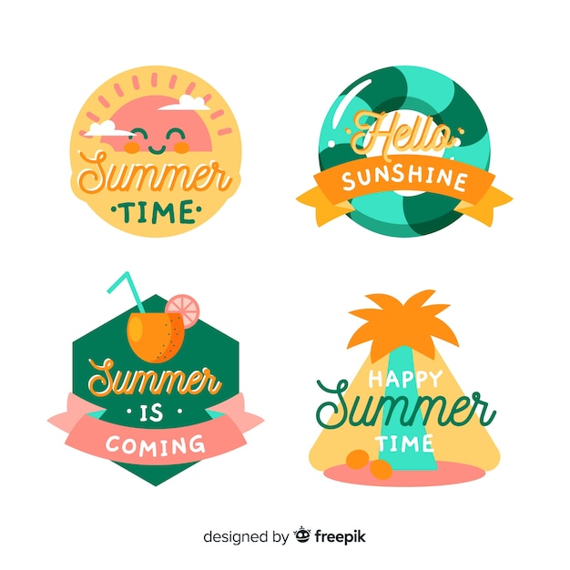 Free Vector summer label collection