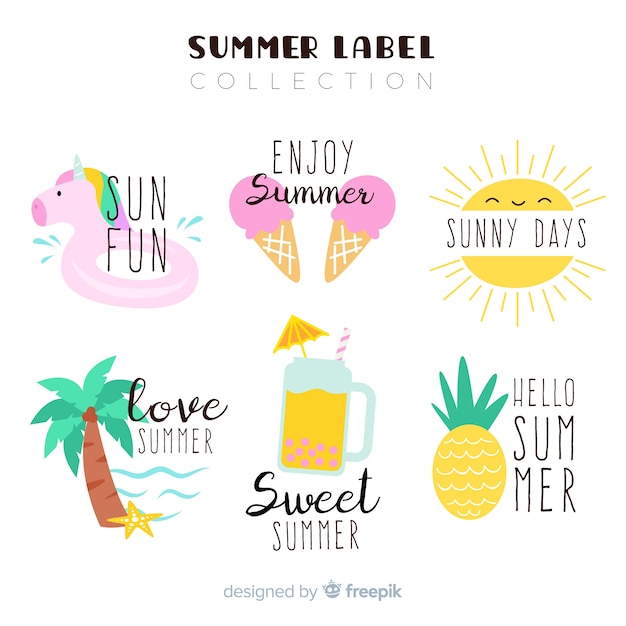 Free Vector summer label collection