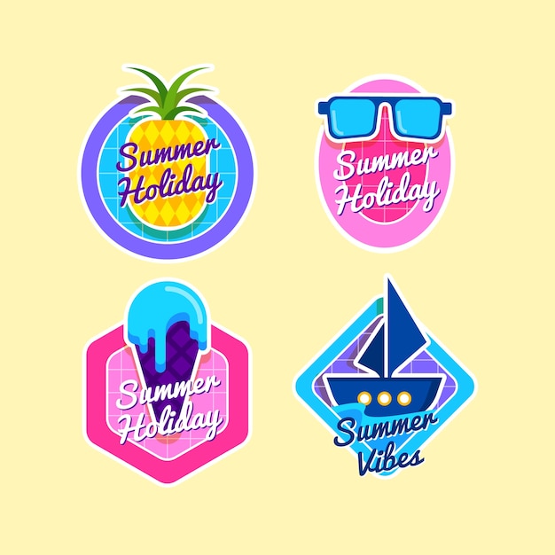 Summer labels and badges