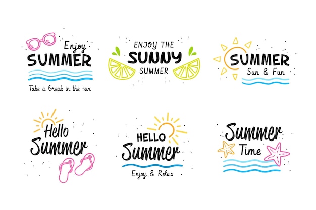 Free Vector summer labels set