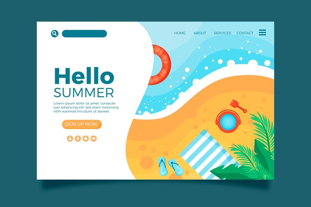 Summer landing page design