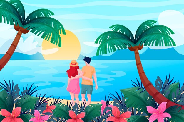 Summer landscape background for zoom concept