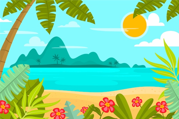 Summer landscape background for zoom