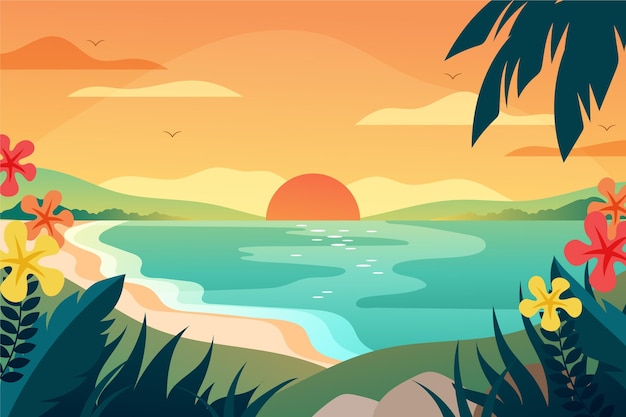 Summer landscape background for zoom