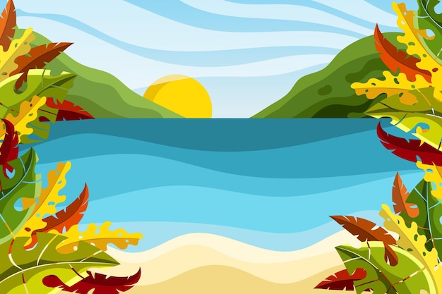 Summer landscape background for zoom