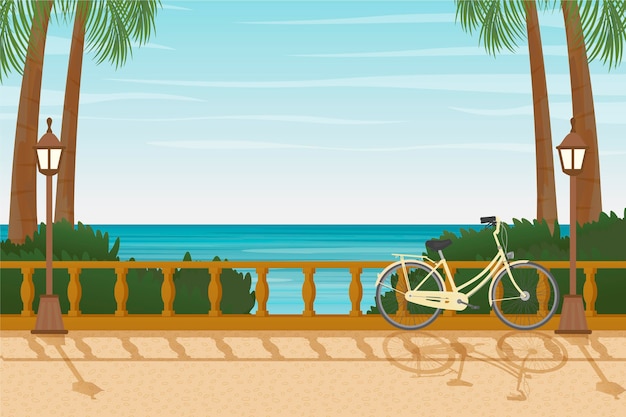 Free Vector summer landscape wallpaper for zoom