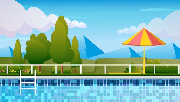 Free Vector summer landscape for zoom