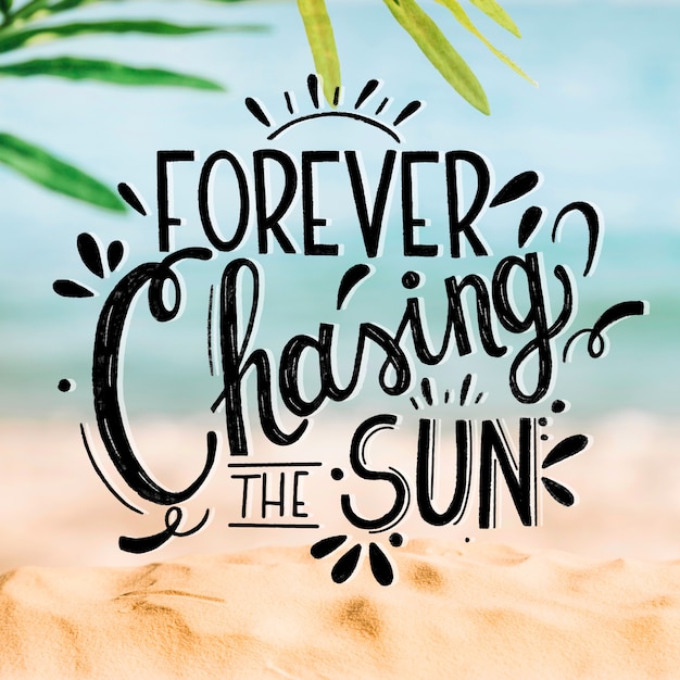 Free Vector summer lettering concept