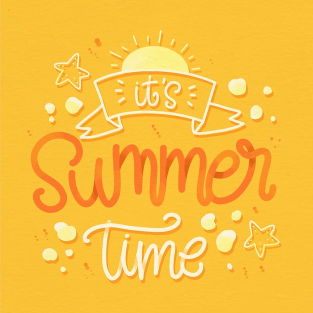 Free Vector summer lettering concept