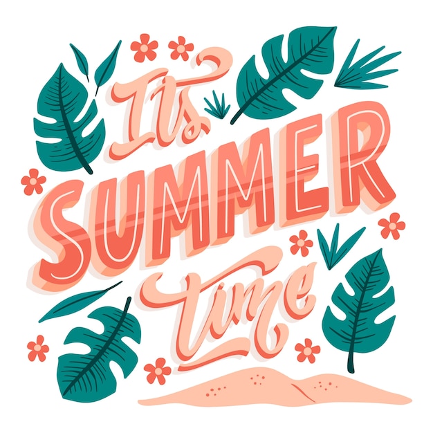 Free Vector summer lettering concept