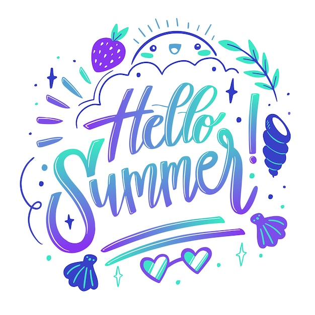 Free Vector summer lettering quote design