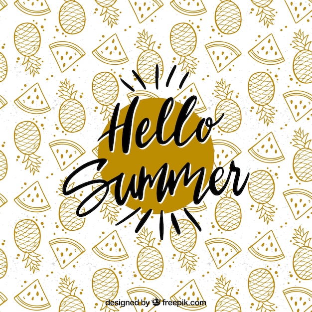 Summer lettering with black ink