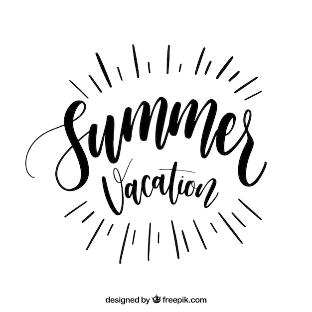 Summer lettering with black ink