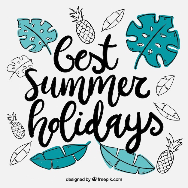 Free Vector summer lettering with hand drawn style