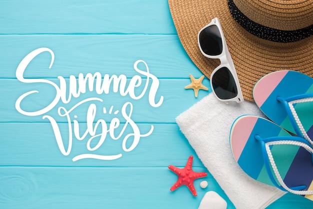 Summer lettering with holiday photo