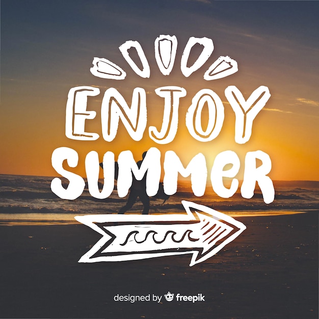 Summer lettering with photo