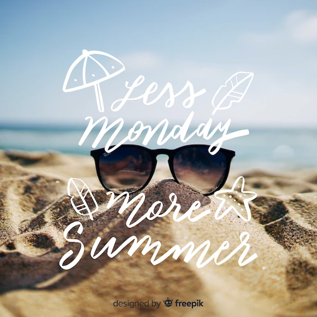 Summer lettering with photo