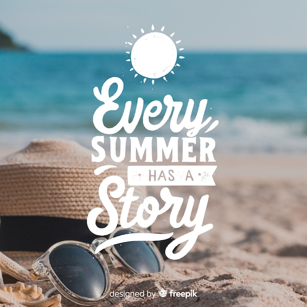 Free Vector summer lettering with photo