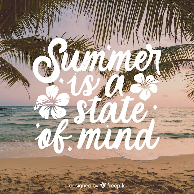 Free Vector summer lettering with photo