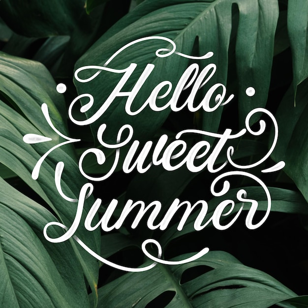 Summer lettering with photo