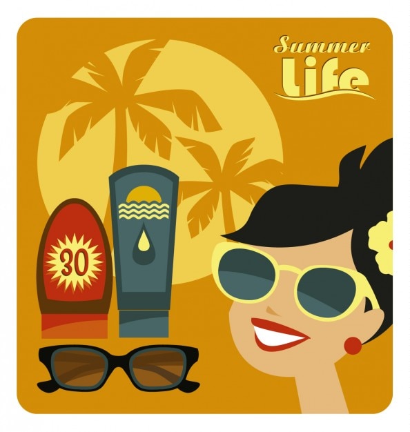 Free Vector summer life illustration