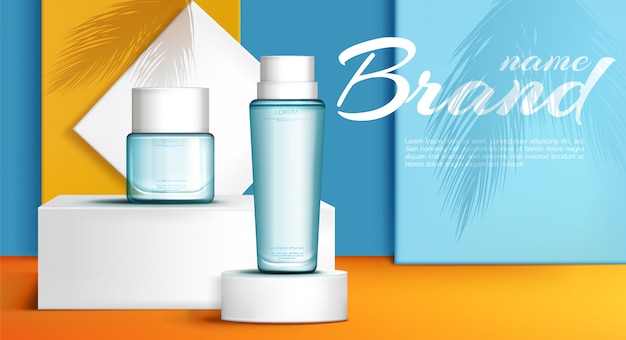 Free Vector summer line perfume ad banner